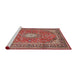 Sideview of Machine Washable Traditional Fire Brick Red Rug, wshtr2948