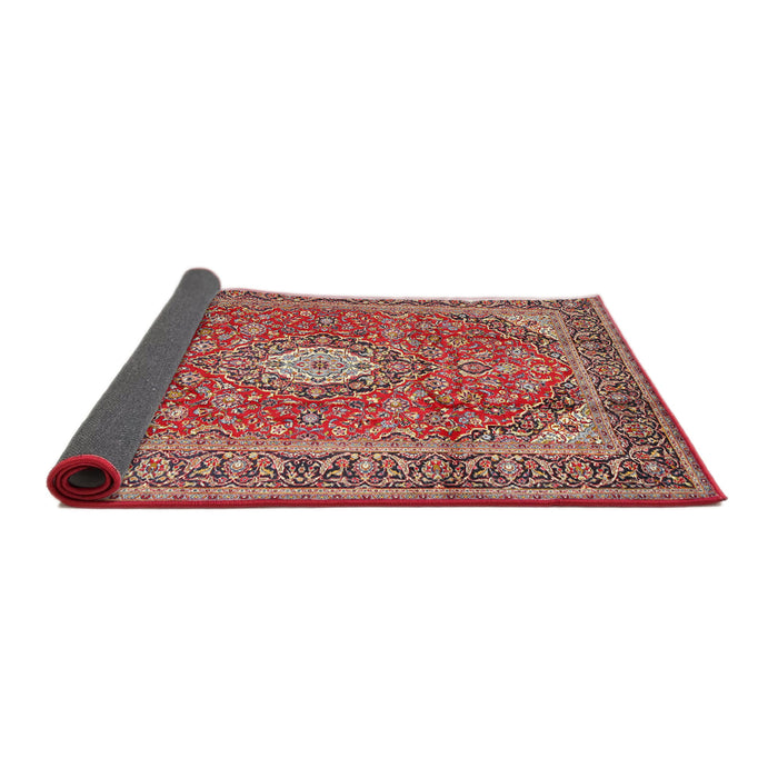 Sideview of Traditional Fire Brick Red Medallion Rug, tr2948