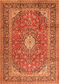 Medallion Orange Traditional Rug, tr2948org