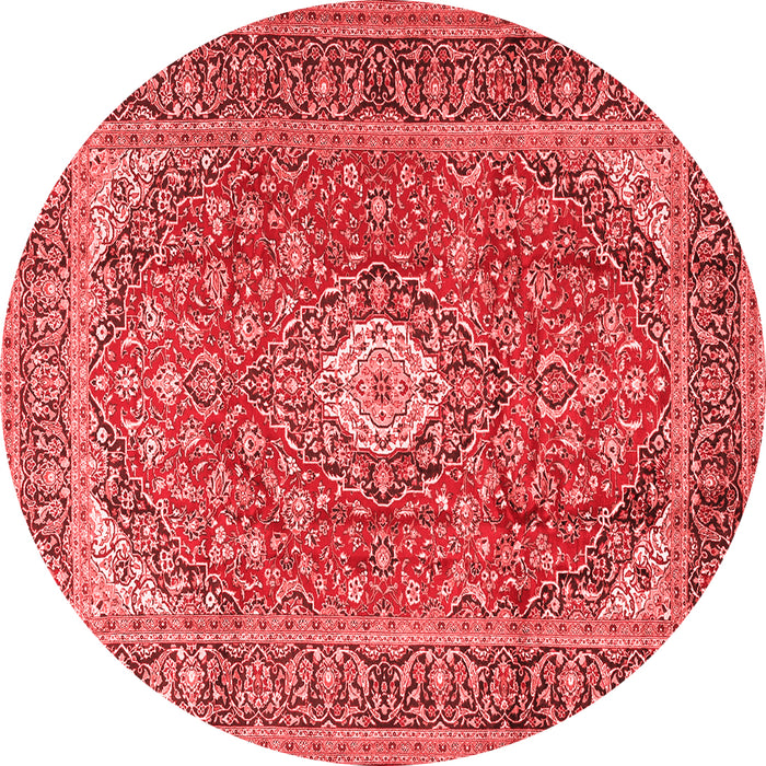 Machine Washable Medallion Red Traditional Rug, wshtr2948red