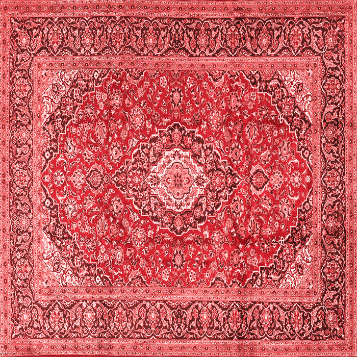 Machine Washable Medallion Red Traditional Rug, wshtr2948red