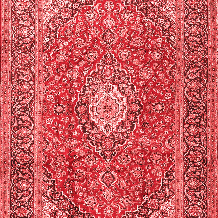 Machine Washable Medallion Red Traditional Rug, wshtr2948red