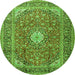 Machine Washable Medallion Green Traditional Area Rugs, wshtr2948grn