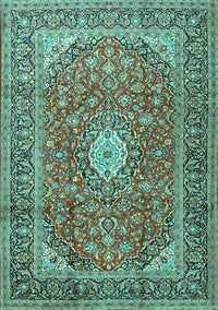 Medallion Turquoise Traditional Rug, tr2948turq