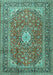 Medallion Turquoise Traditional Rug, tr2948turq