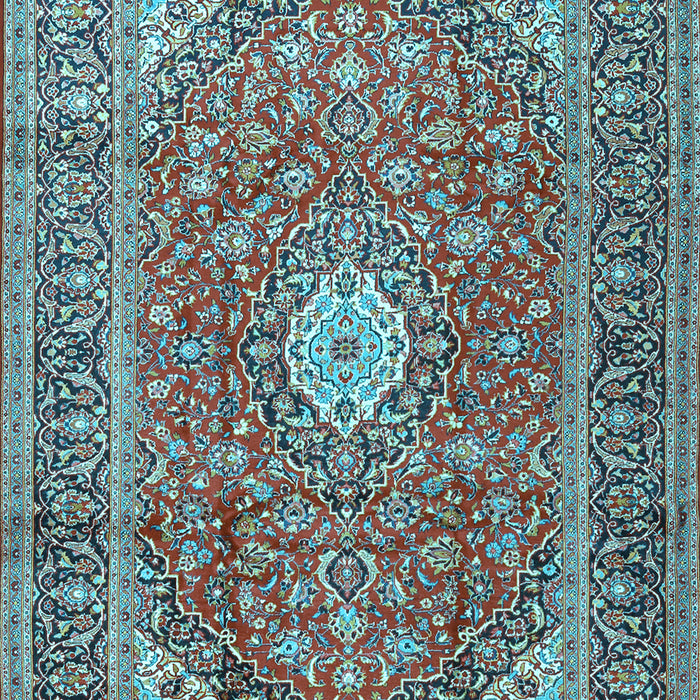 Medallion Light Blue Traditional Rug, tr2948lblu