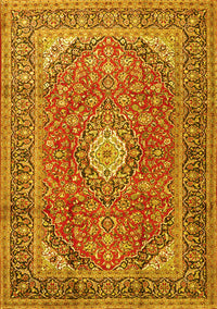 Medallion Yellow Traditional Rug, tr2948yw