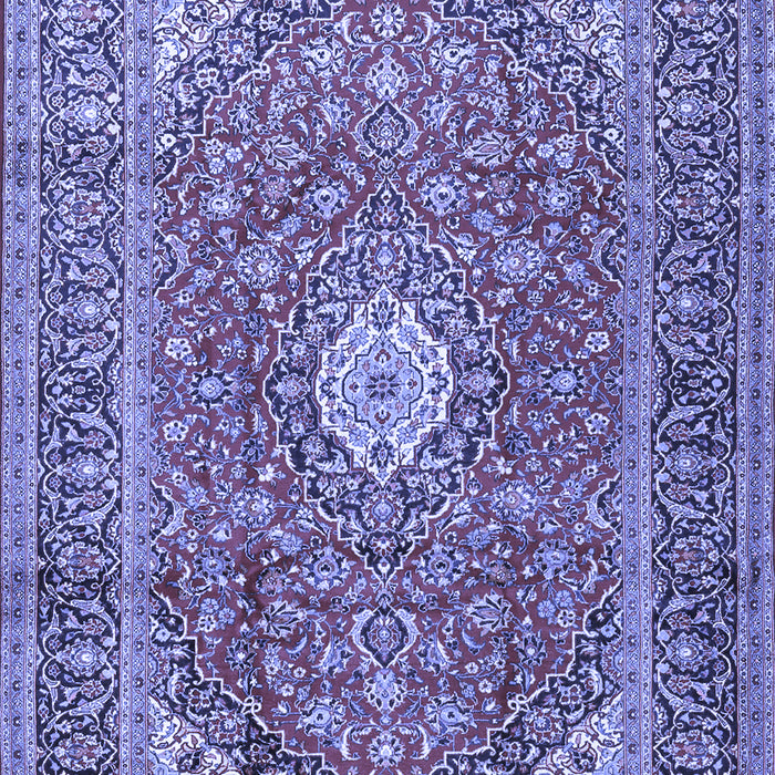 Machine Washable Medallion Blue Traditional Rug, wshtr2948blu