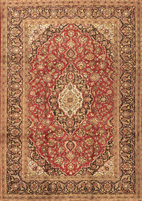 Medallion Brown Traditional Rug, tr2948brn