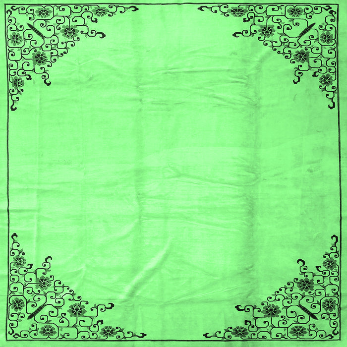 Square Persian Emerald Green Traditional Rug, tr2949emgrn