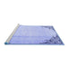 Sideview of Machine Washable Persian Blue Traditional Rug, wshtr2949blu