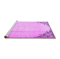 Sideview of Machine Washable Persian Purple Traditional Area Rugs, wshtr2949pur