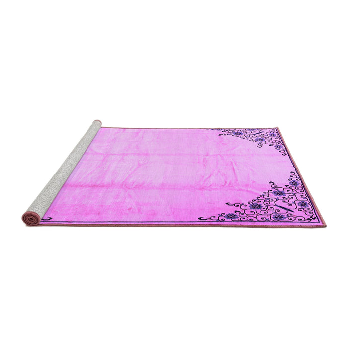 Sideview of Machine Washable Persian Purple Traditional Area Rugs, wshtr2949pur