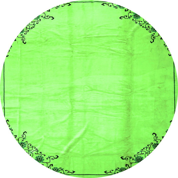 Square Persian Green Traditional Rug, tr2949grn