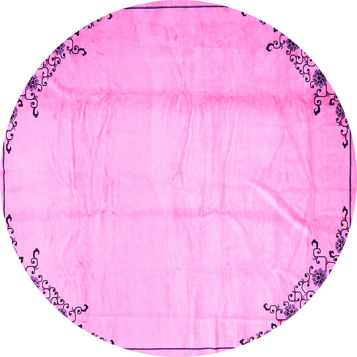 Round Persian Pink Traditional Rug, tr2949pnk