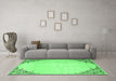 Machine Washable Persian Emerald Green Traditional Area Rugs in a Living Room,, wshtr2949emgrn