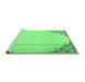 Sideview of Machine Washable Persian Emerald Green Traditional Area Rugs, wshtr2949emgrn