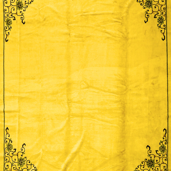 Machine Washable Persian Yellow Traditional Rug, wshtr2949yw