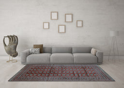 Machine Washable Southwestern Light Blue Country Rug in a Living Room, wshtr294lblu