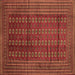 Square Southwestern Brown Country Rug, tr294brn