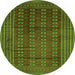 Machine Washable Southwestern Green Country Area Rugs, wshtr294grn
