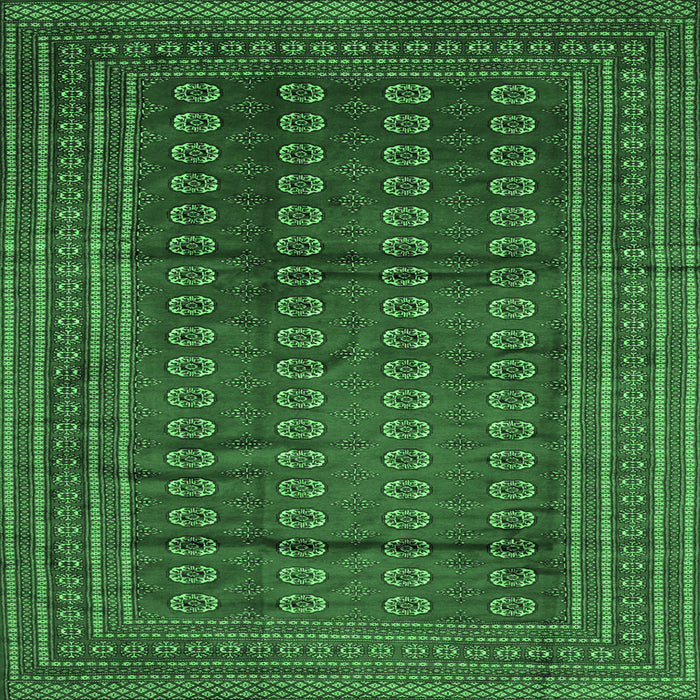 Square Machine Washable Southwestern Emerald Green Country Area Rugs, wshtr294emgrn