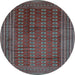 Round Southwestern Light Blue Country Rug, tr294lblu