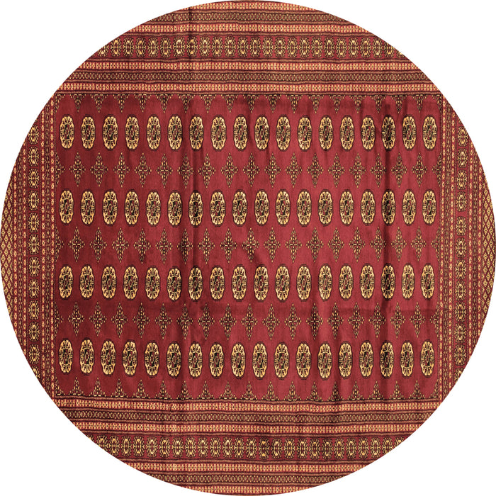 Round Machine Washable Southwestern Brown Country Rug, wshtr294brn
