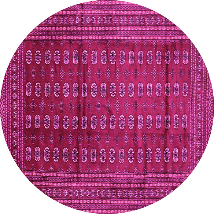 Round Machine Washable Southwestern Pink Country Rug, wshtr294pnk