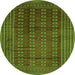 Square Southwestern Green Country Rug, tr294grn