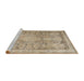 Sideview of Machine Washable Traditional Dark Almond Brown Rug, wshtr2950