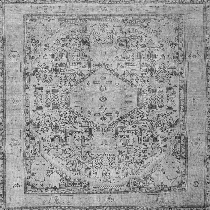 Round Machine Washable Persian Gray Traditional Rug, wshtr2950gry