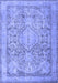 Machine Washable Persian Blue Traditional Rug, wshtr2950blu