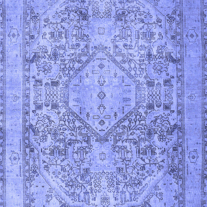 Machine Washable Persian Blue Traditional Rug, wshtr2950blu