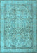 Machine Washable Persian Light Blue Traditional Rug, wshtr2950lblu