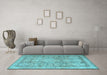 Machine Washable Persian Light Blue Traditional Rug in a Living Room, wshtr2950lblu