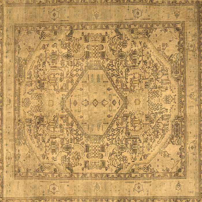 Square Machine Washable Persian Brown Traditional Rug, wshtr2950brn