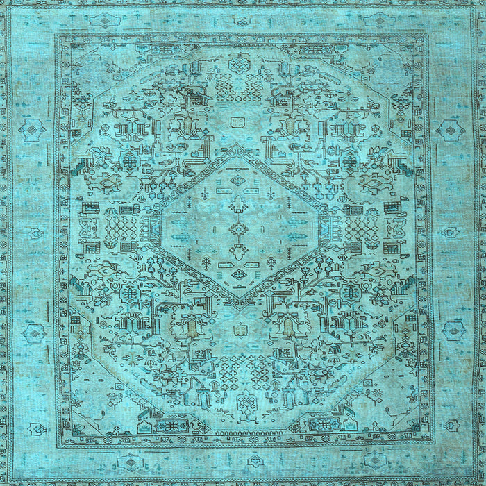 Square Machine Washable Persian Light Blue Traditional Rug, wshtr2950lblu