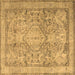 Square Persian Brown Traditional Rug, tr2950brn