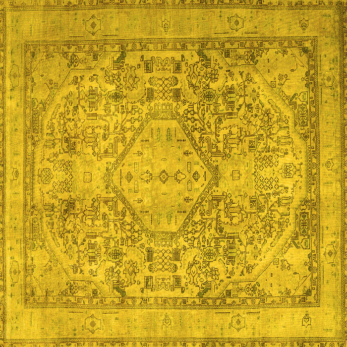Square Persian Yellow Traditional Rug, tr2950yw