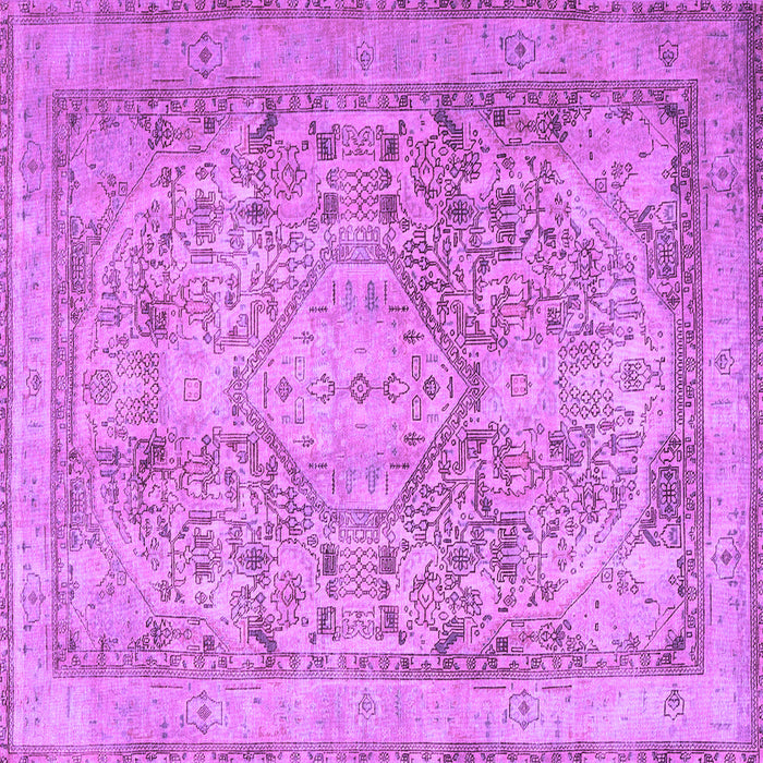 Square Machine Washable Persian Purple Traditional Area Rugs, wshtr2950pur