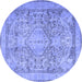 Round Persian Blue Traditional Rug, tr2950blu