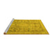 Sideview of Machine Washable Persian Yellow Traditional Rug, wshtr2950yw