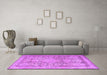 Machine Washable Persian Purple Traditional Area Rugs in a Living Room, wshtr2950pur