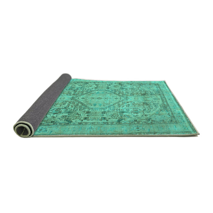 Sideview of Persian Turquoise Traditional Rug, tr2950turq