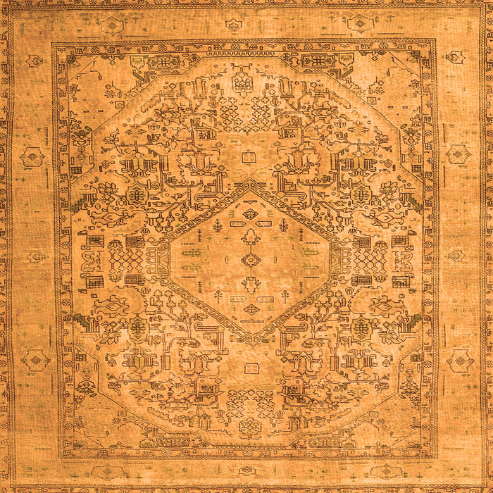 Round Machine Washable Persian Orange Traditional Area Rugs, wshtr2950org