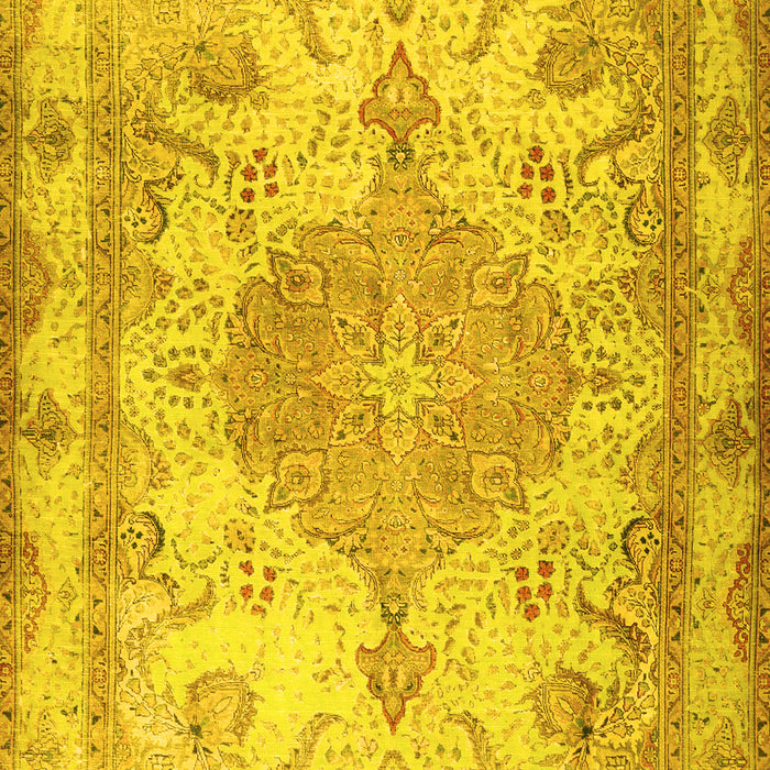 Machine Washable Persian Yellow Traditional Rug, wshtr2951yw