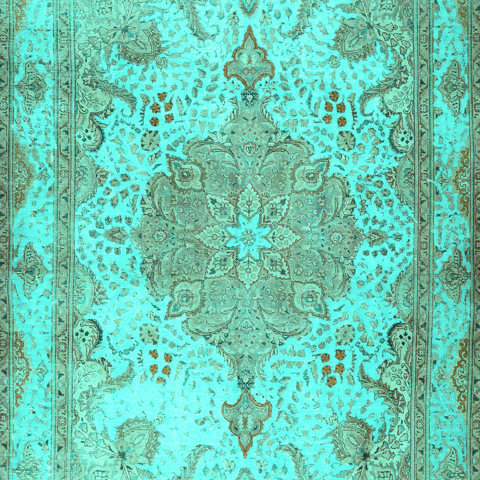 Machine Washable Persian Turquoise Traditional Area Rugs, wshtr2951turq