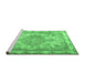 Sideview of Machine Washable Persian Emerald Green Traditional Area Rugs, wshtr2951emgrn