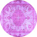 Round Persian Purple Traditional Rug, tr2951pur